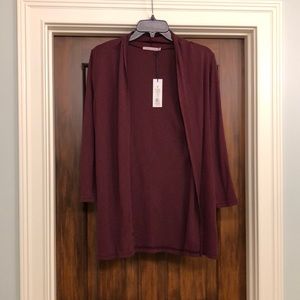 Michael Stars Maroon Purple Shawl Cardigan